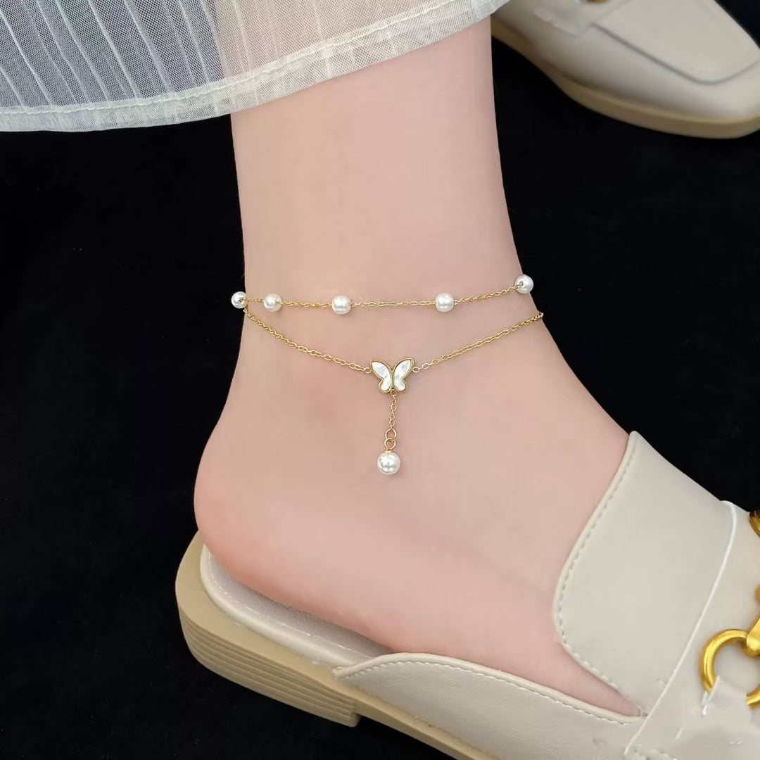 Beautiful Waterproof Butterfly Anklet