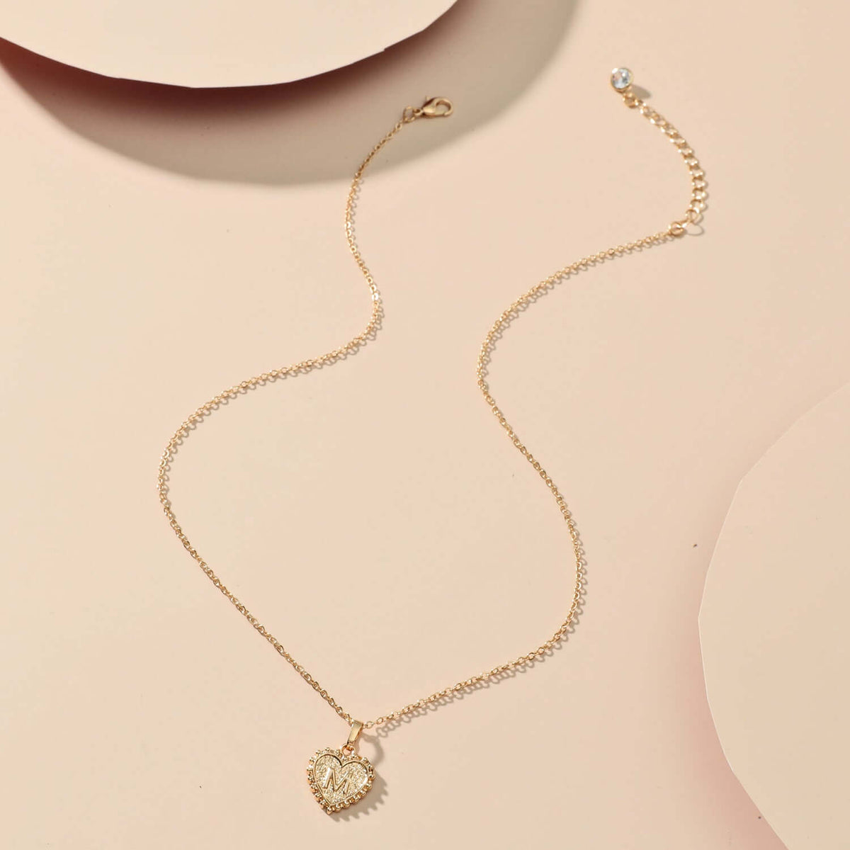 Y2K Boho Necklace – Personalized Letter M Double-Layer Gold Pendant