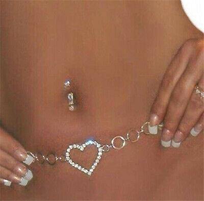 New! Jersey Shore Bikini Crystal Heart Body Belly  Waist Chain Necklace Beach Style - WoW! Gotta Have It!
