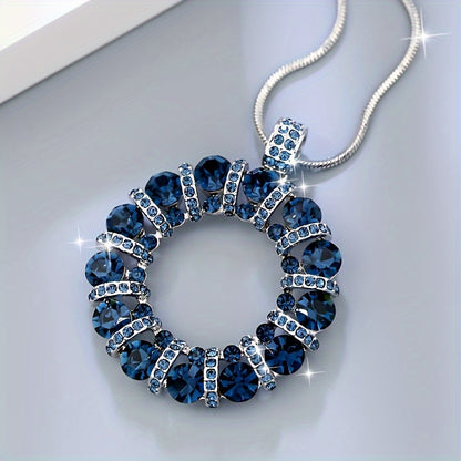 Long Rhinestone Inlay Pendant, Stylish Alloy Sweater Chain