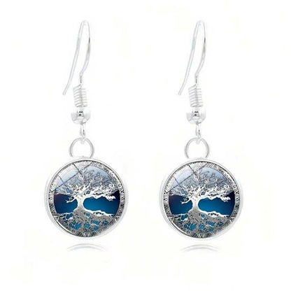 Elegant Life Tree Jewelry Set For Women In Silver