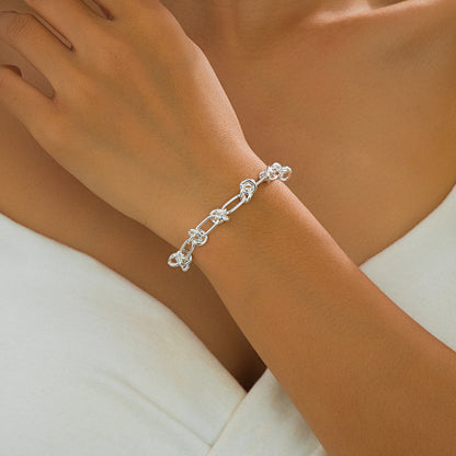 Silver Geometric Necklace & Bracelet Set