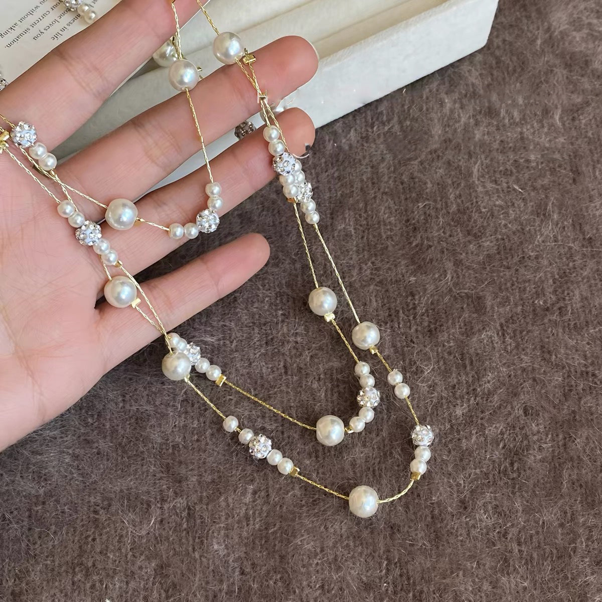 Long Waterproof Non Tarnish Alloy Necklace With Standard Chain