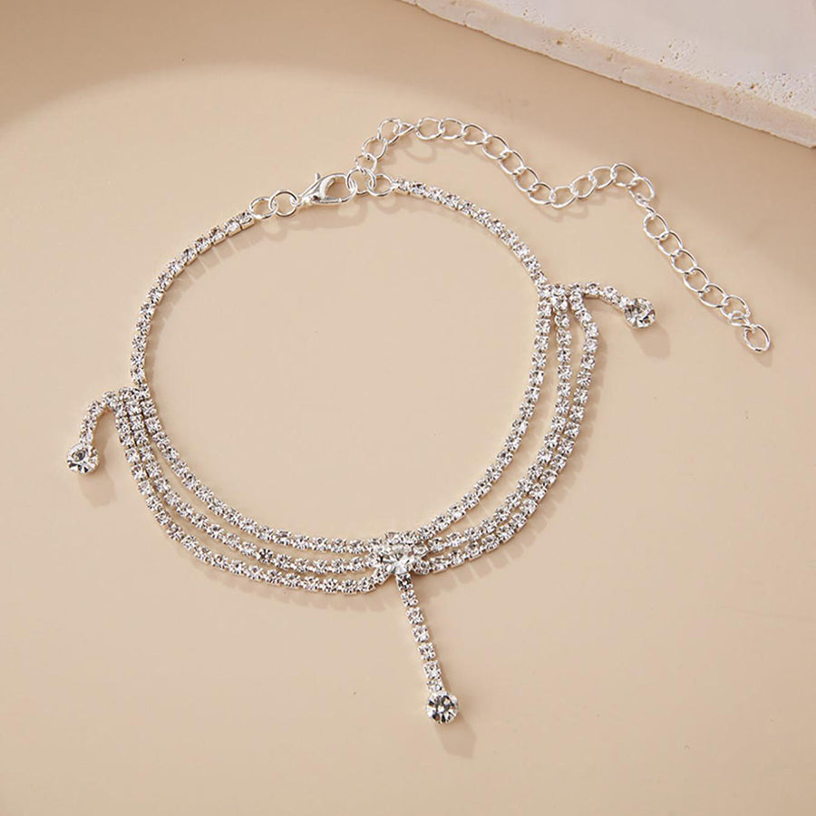 Elegant Tassel Alloy Anklet Featuring Geometric Pattern