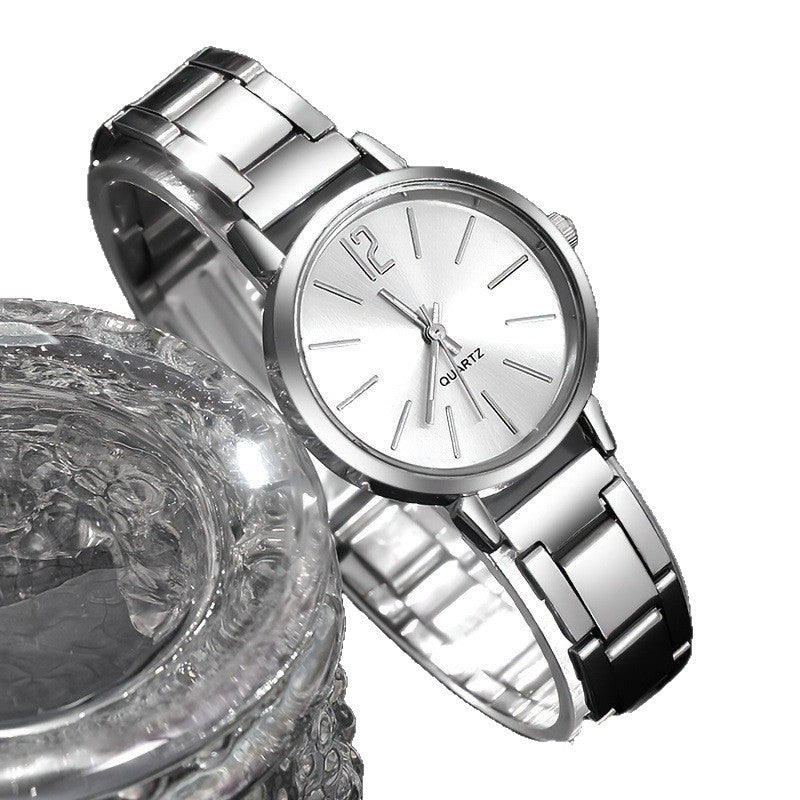 Women’s Silver Quartz Watch Jewelry Set With