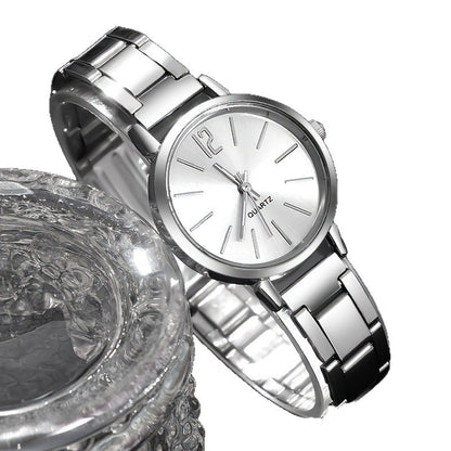 Women’s Silver Quartz Watch Jewelry Set With