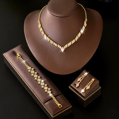 Star Jewelry Set For Women With Rhinestone Inlay