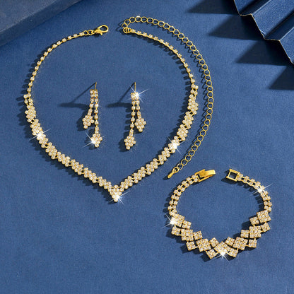 Star Jewelry Set For Women With Rhinestone Inlay