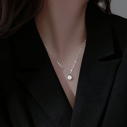 Sparkly Gold Pastoral Necklace With Copper Pendant And Zircon Inlay. Great for Teens!
