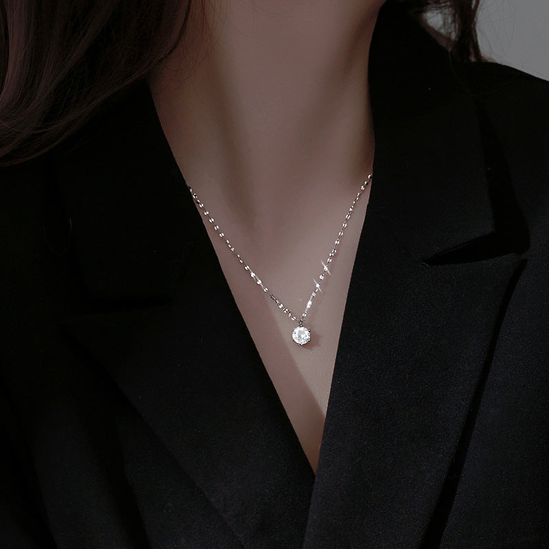 Sparkly Gold Pastoral Necklace With Copper Pendant And Zircon Inlay. Great for Teens!