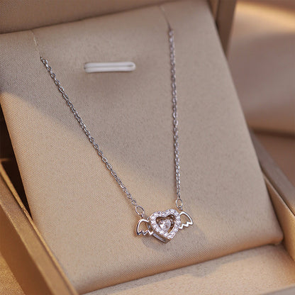 Heart Shape Silver Necklace For Teens. Simple Style, Platinum Plated