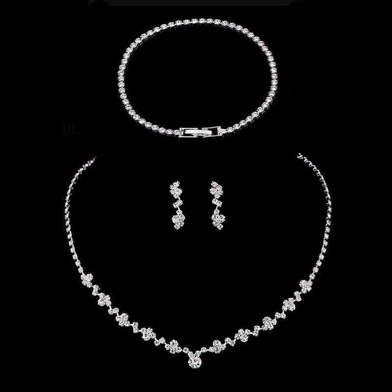 Sweet Cross Jewelry Set For Women Featuring Rhinestones