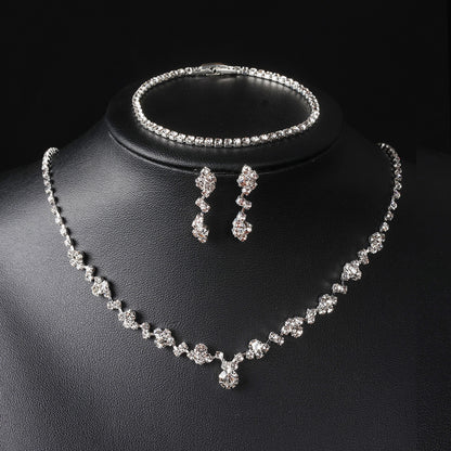Sweet Cross Jewelry Set For Women Featuring Rhinestones