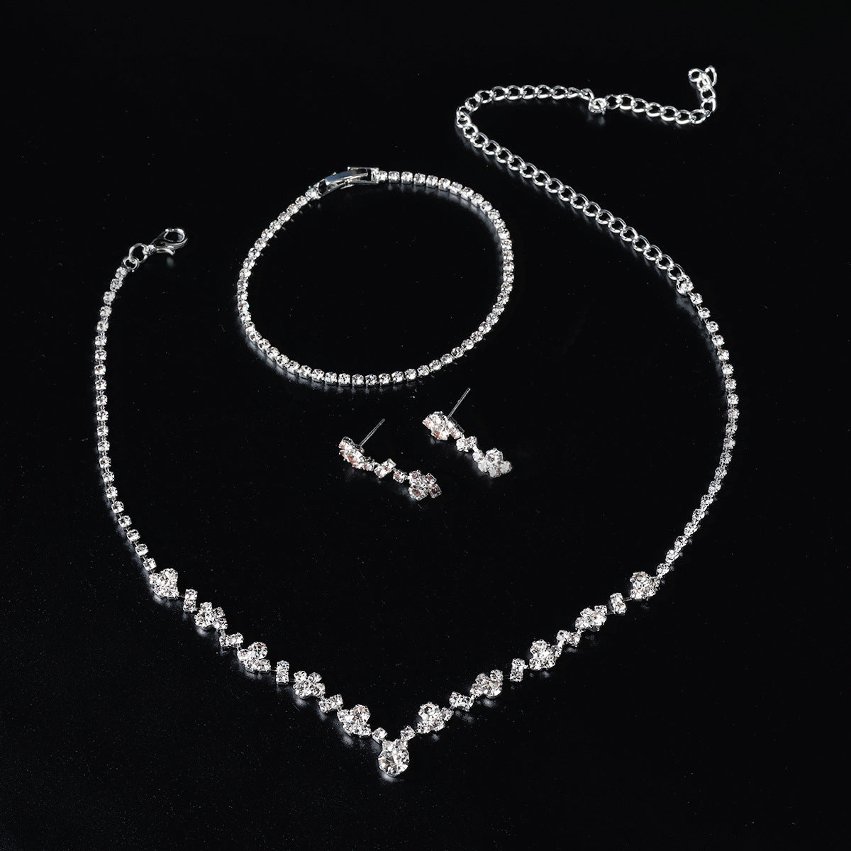 Sweet Cross Jewelry Set For Women Featuring Rhinestones