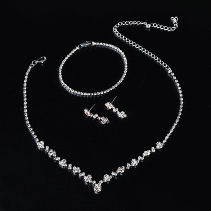 Sweet Cross Jewelry Set For Women Featuring Rhinestones