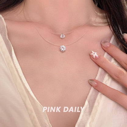 Jersey Shore Floating Solitaire Pearl Choker - Invisible Line