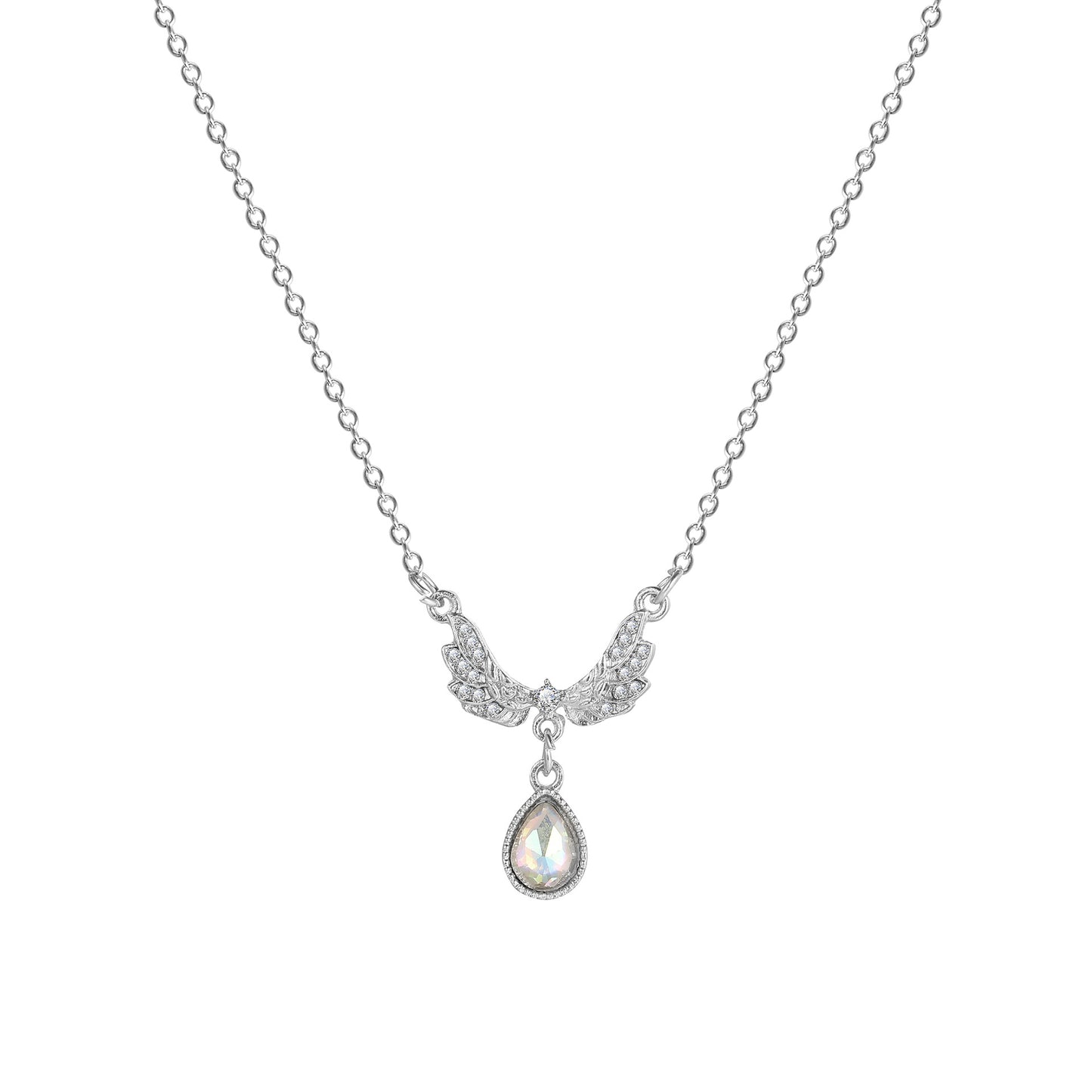 Fashion Angel Wings Water Droplets Alloy Inlay Rhinestones Women's Pendant