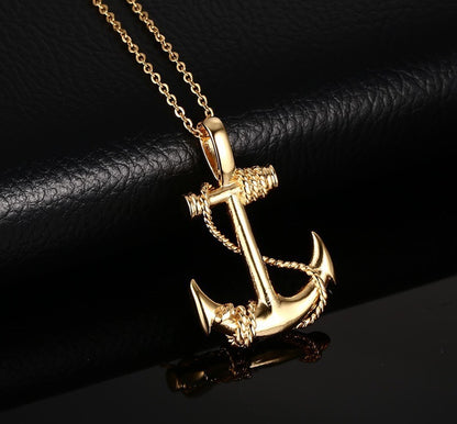Men's Chain Necklace – Stainless Steel Anchor Pendant Nautical Jewelry