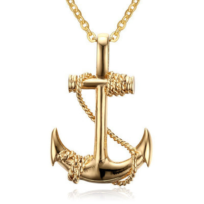 Men's Chain Necklace – Stainless Steel Anchor Pendant Nautical Jewelry