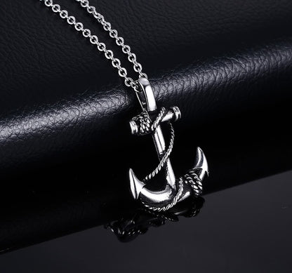 Men's Chain Necklace – Stainless Steel Anchor Pendant Nautical Jewelry