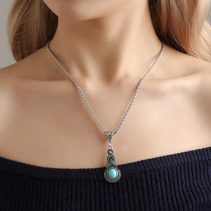 Retro Turquoise Jewelry Set – Southwestern Blue Crystal Accessories