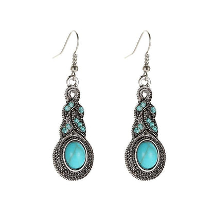 Retro Turquoise Jewelry Set – Southwestern Blue Crystal Accessories