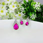 Elegant Necklace and Earrings – Red Purple Crystal Fashion Set