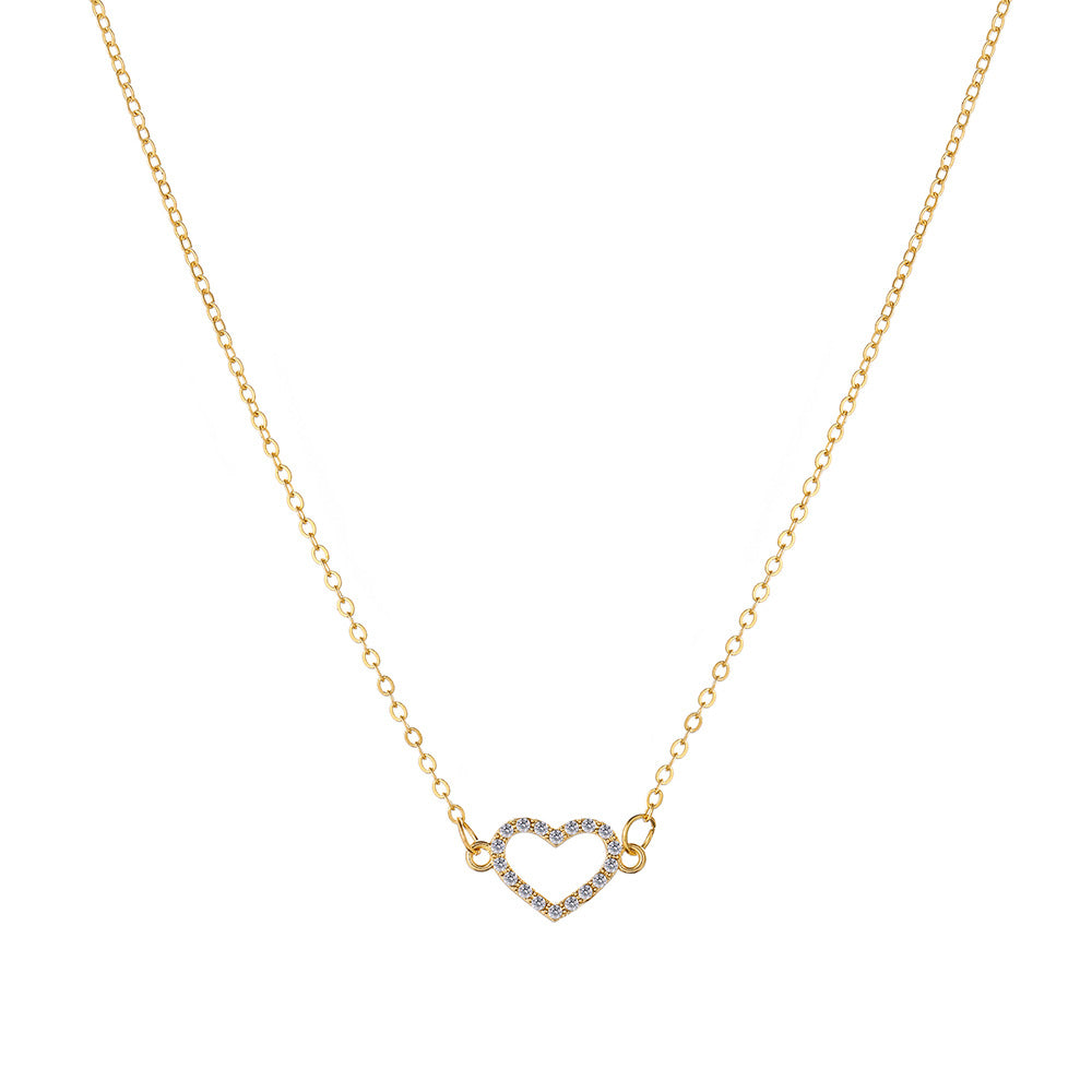 European And American Faux Diamond Heart Pendant
