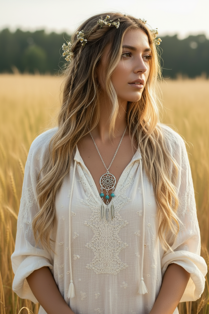 Boho Turquoise Tassel Necklace