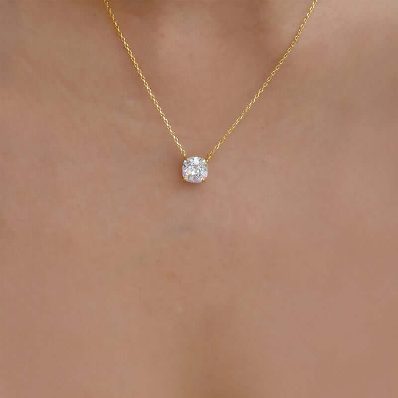 14K White Gold-Plated Jewelry Set |Earrings & Pendant Necklace