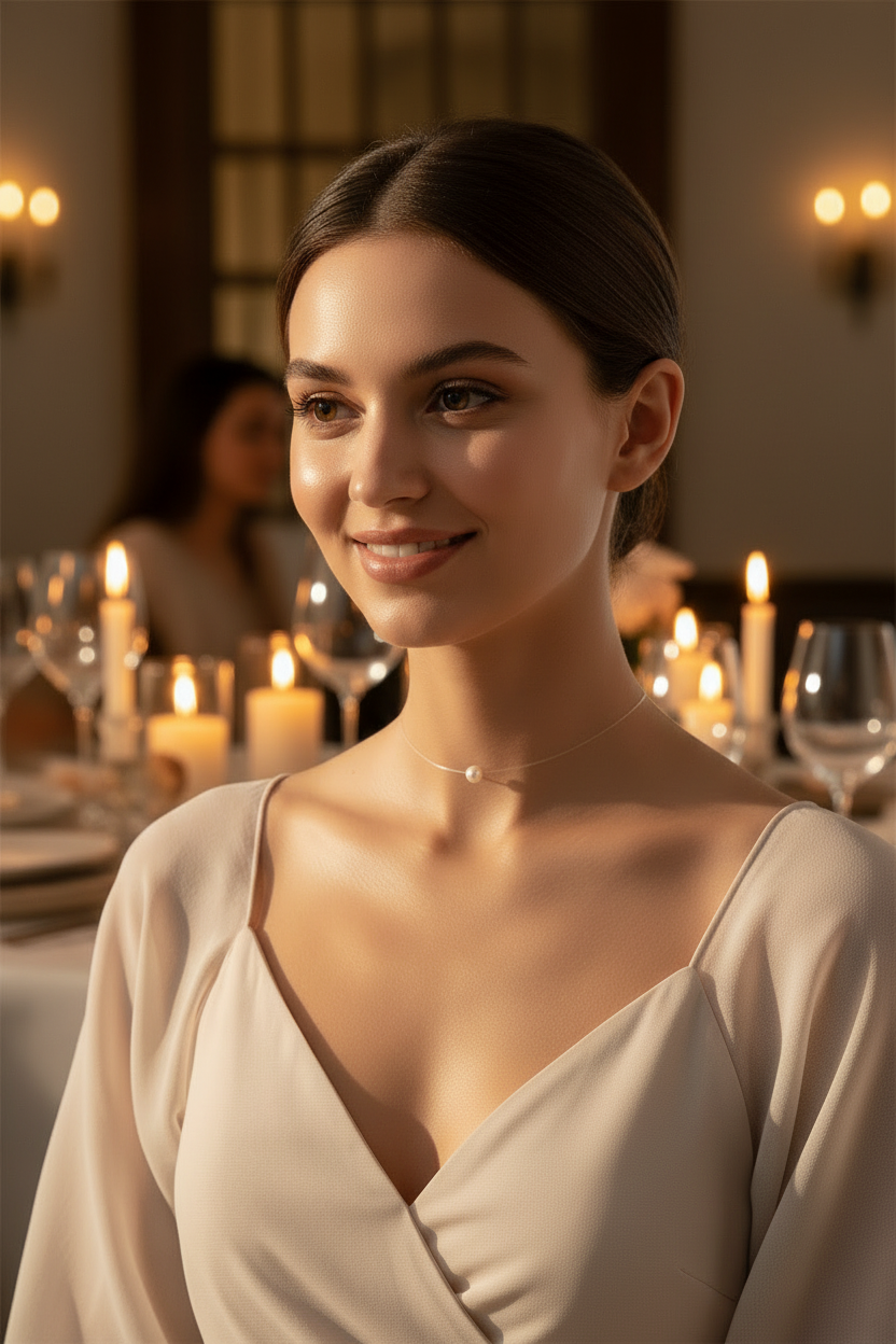 Invisible Line Choker - Young Woman First Date