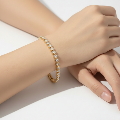 14K Gold-Plated Faux Diamond Tennis Bracelet