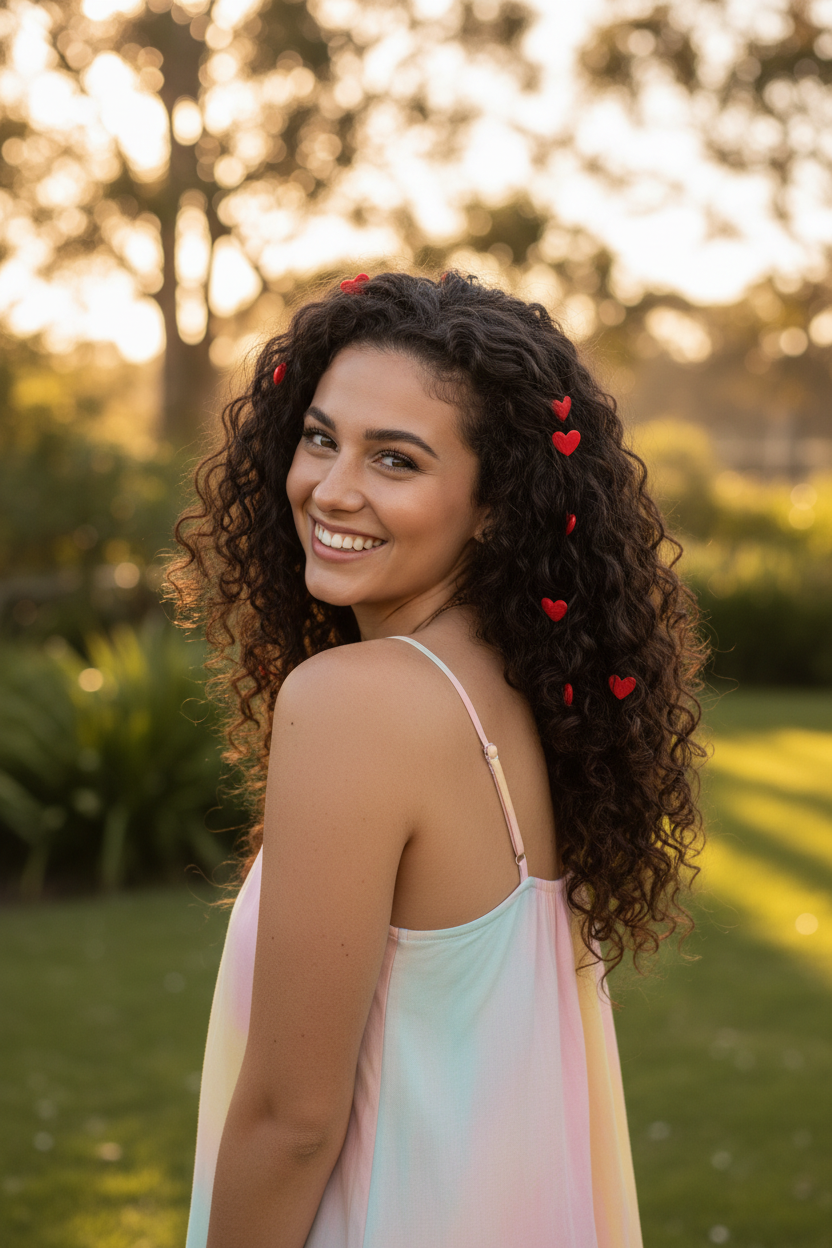Red Heart Hair Clips - Different Model