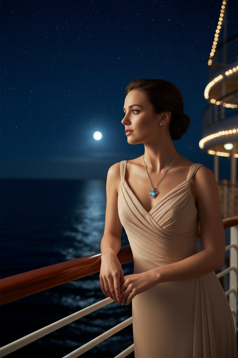 Woman on Cruise Ship - Smaller Heart Cage Pendant