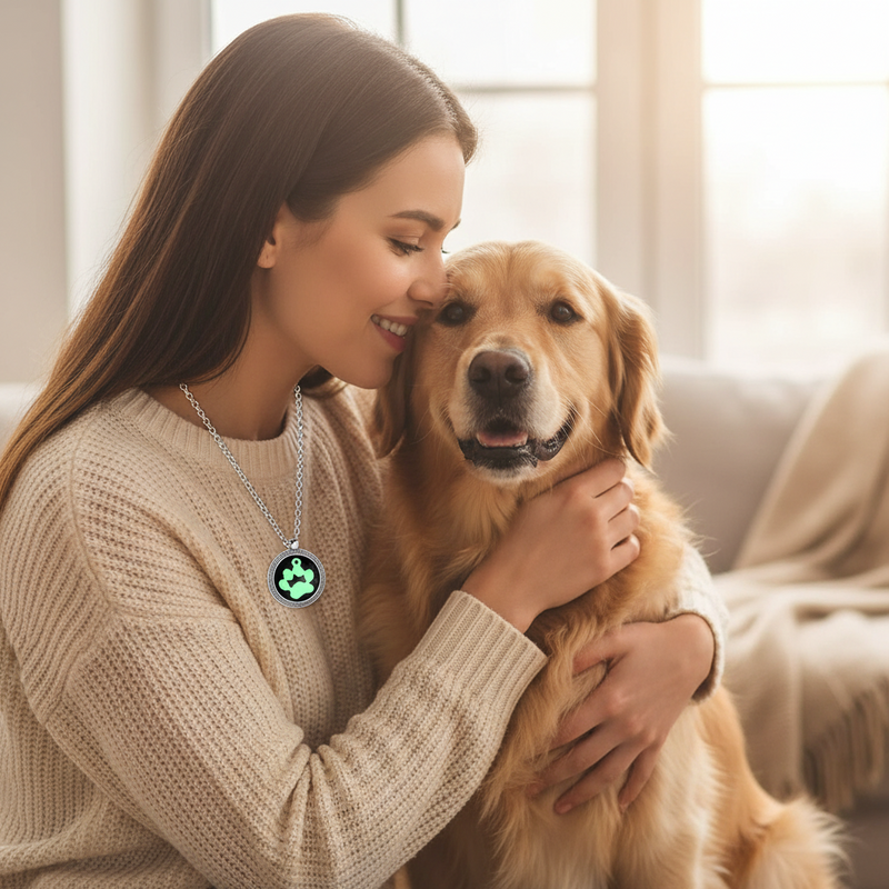 Luminous Pet Paw Pendant Necklace