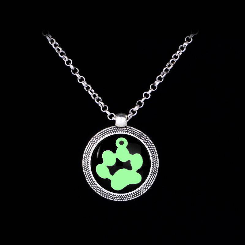 Jersey Shore Round Cat Claw Necklace  Creative Cute Pet Luminous Dog Claw Pendant Necklace  (Green glow) - WoW! Gotta Have It!