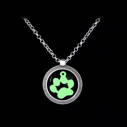 Jersey Shore Round Cat Claw Necklace  Creative Cute Pet Luminous Dog Claw Pendant Necklace  (Green glow) - WoW! Gotta Have It!