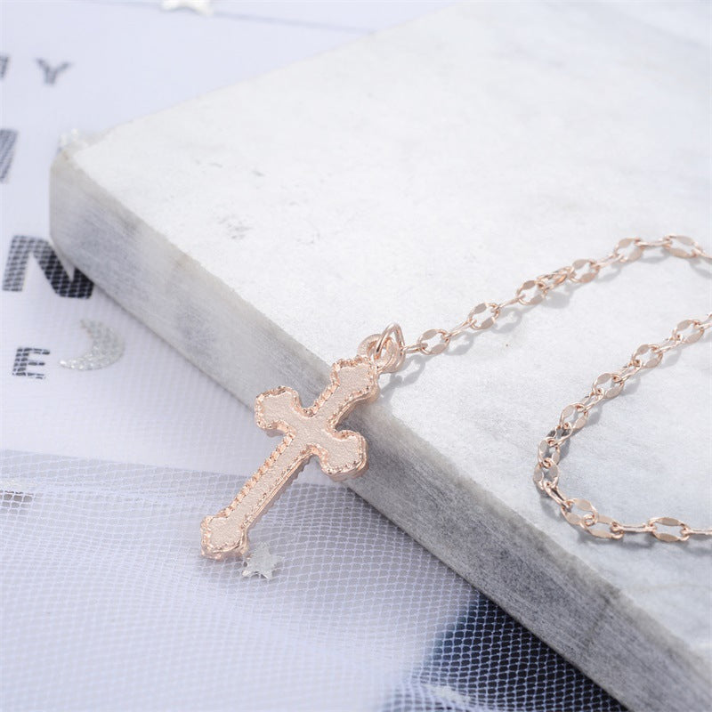 Extended  Chain Cross Alloy Necklace 18"