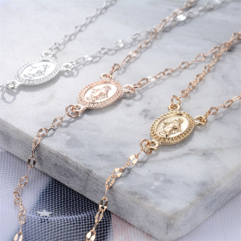 Extended  Chain Cross Alloy Necklace 18"