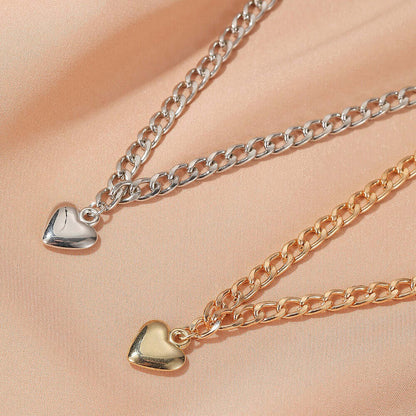 Gold Chunky Heart Chain Necklace