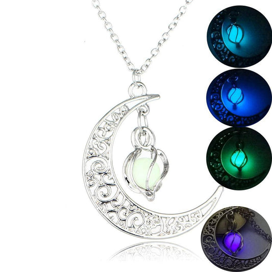 Jersey Shore Luminous Moon, Fashion  Pendant Silver Necklace - WoW! Gotta Have It!