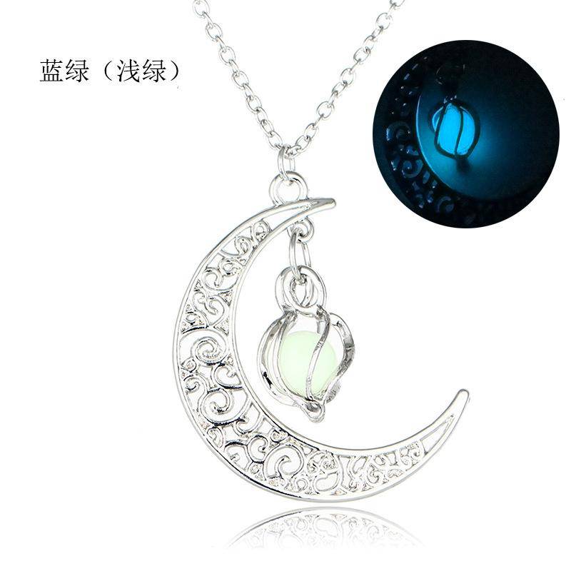 Jersey Shore Luminous Moon, Fashion  Pendant Silver Necklace - WoW! Gotta Have It!