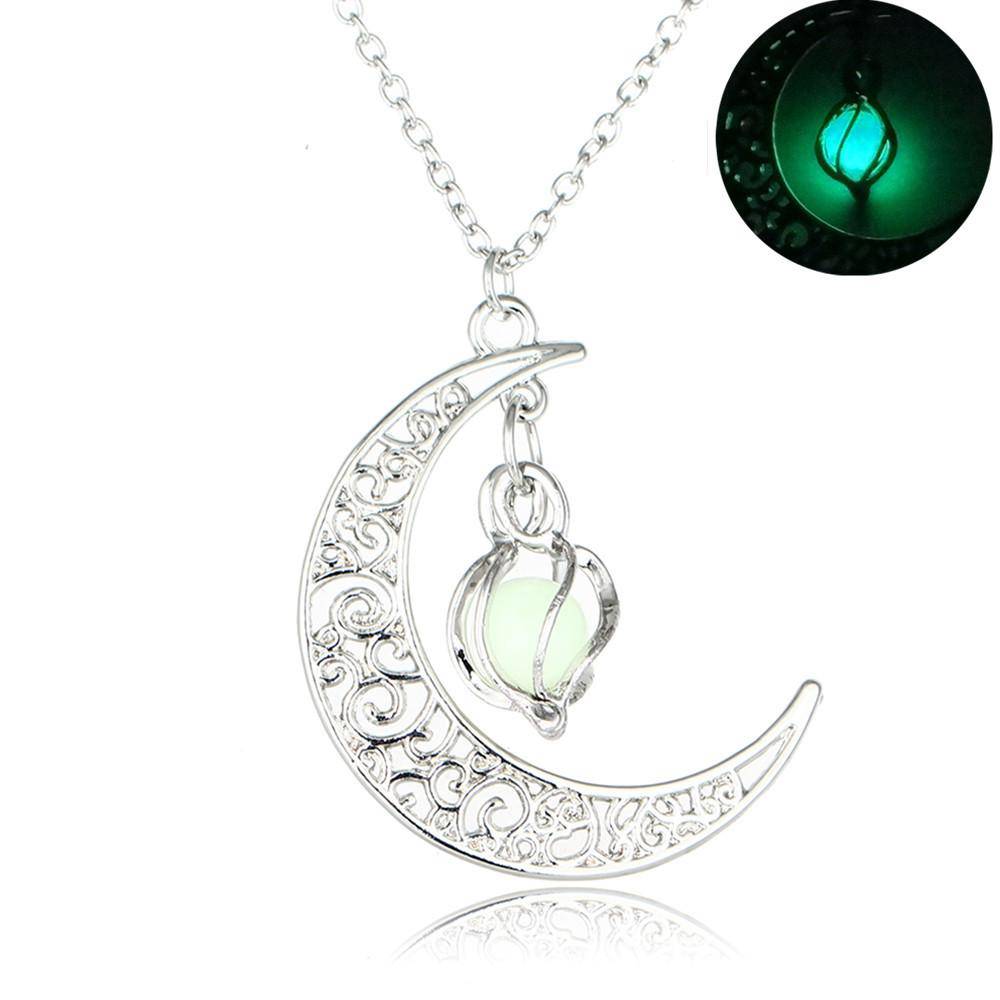 Jersey Shore Luminous Moon, Fashion  Pendant Silver Necklace - WoW! Gotta Have It!