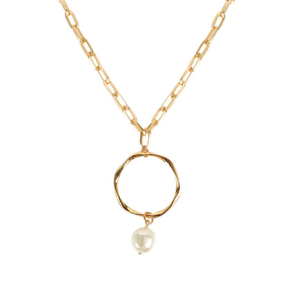 Aluminum Circle Link Choker – Gold-Plated Chunky O-Ring Punk Necklace
