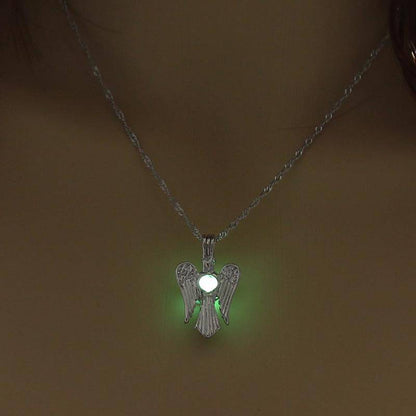 Jersey Shore Jewelry Luminous Angel Pendant Necklace (Blue) - WoW! Gotta Have It!