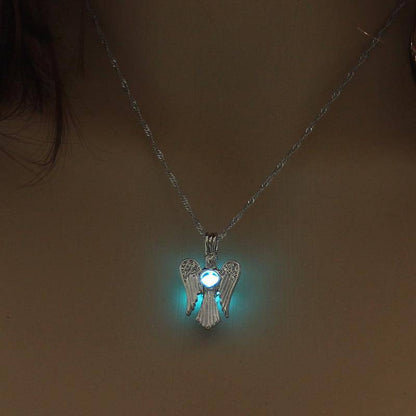 Jersey Shore Jewelry Luminous Angel Pendant Necklace (Blue) - WoW! Gotta Have It!