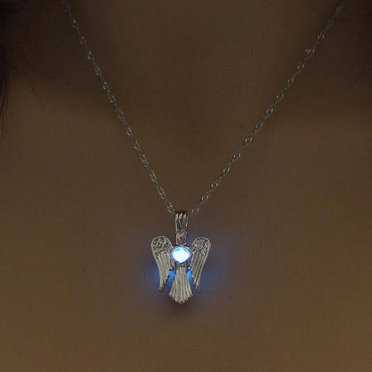 Jersey Shore Jewelry Luminous Angel Pendant Necklace (Blue) - WoW! Gotta Have It!