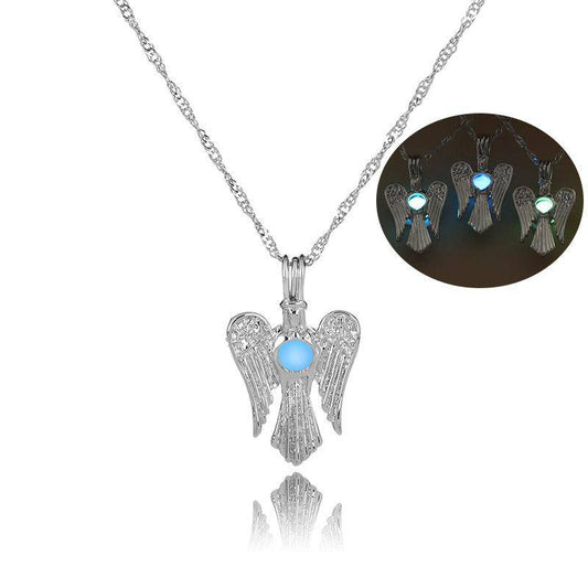 Jersey Shore Jewelry Luminous Angel Pendant Necklace (Blue) - WoW! Gotta Have It!