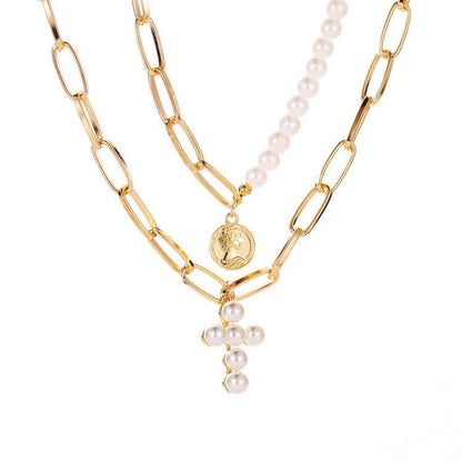 Fashion Faux Pearl Necklace Fashion Multi layer Portrait Faux Pearl 