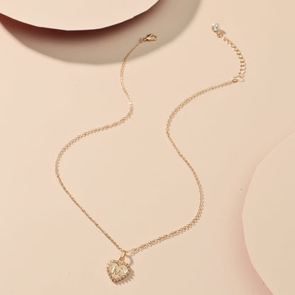 Y2K Boho Necklace – Personalized Letter M Double-Layer Gold Pendant